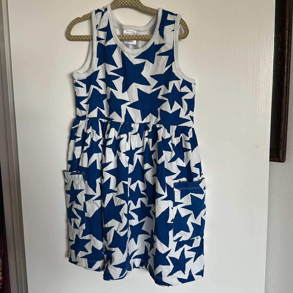 Hanna Andersson Blue Star Kids Dress size 6/7 - Picture 3 of 5